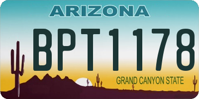 AZ license plate BPT1178