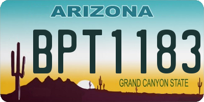AZ license plate BPT1183