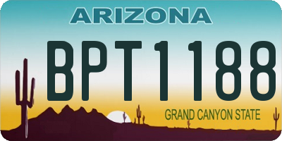 AZ license plate BPT1188