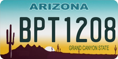 AZ license plate BPT1208
