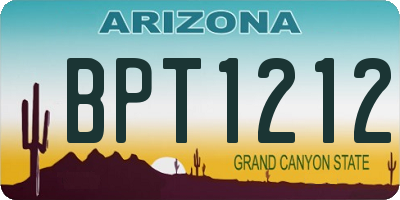AZ license plate BPT1212