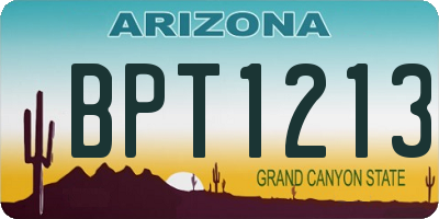 AZ license plate BPT1213