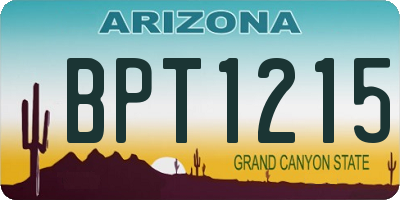 AZ license plate BPT1215