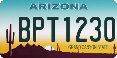 AZ license plate BPT1230