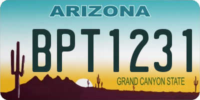 AZ license plate BPT1231