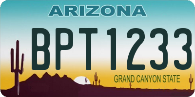 AZ license plate BPT1233