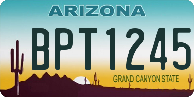 AZ license plate BPT1245