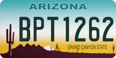 AZ license plate BPT1262