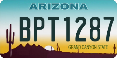 AZ license plate BPT1287