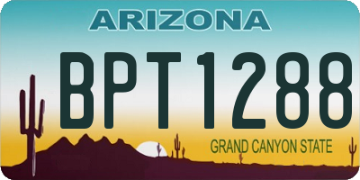 AZ license plate BPT1288