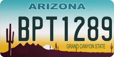 AZ license plate BPT1289