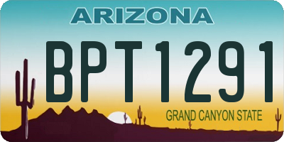 AZ license plate BPT1291