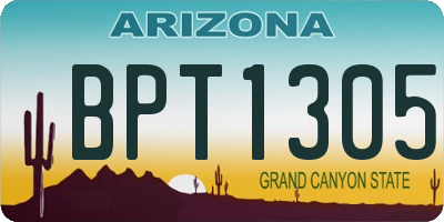 AZ license plate BPT1305