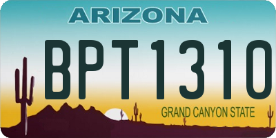 AZ license plate BPT1310
