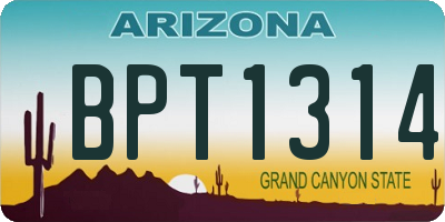 AZ license plate BPT1314