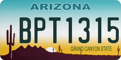 AZ license plate BPT1315