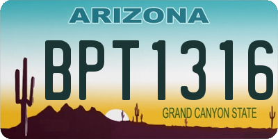 AZ license plate BPT1316