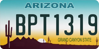 AZ license plate BPT1319