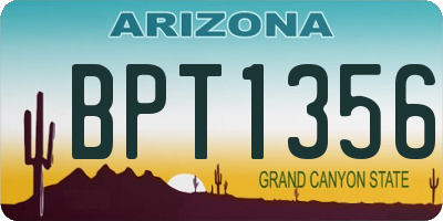 AZ license plate BPT1356