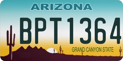AZ license plate BPT1364