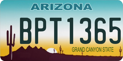 AZ license plate BPT1365