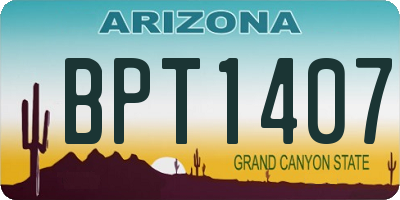 AZ license plate BPT1407