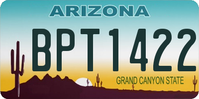 AZ license plate BPT1422