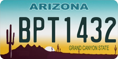 AZ license plate BPT1432