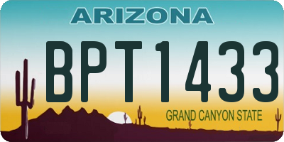 AZ license plate BPT1433