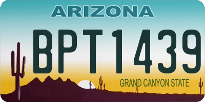 AZ license plate BPT1439