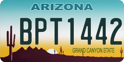 AZ license plate BPT1442