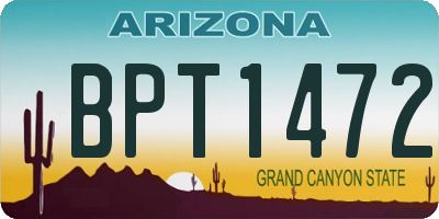 AZ license plate BPT1472