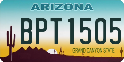 AZ license plate BPT1505