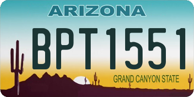 AZ license plate BPT1551