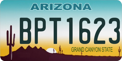 AZ license plate BPT1623