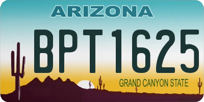 AZ license plate BPT1625