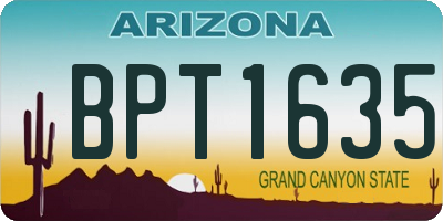 AZ license plate BPT1635