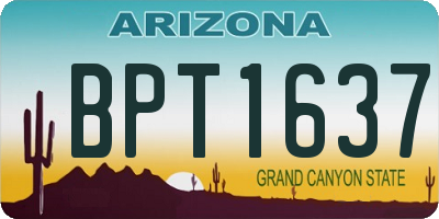 AZ license plate BPT1637