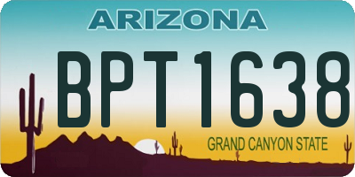 AZ license plate BPT1638