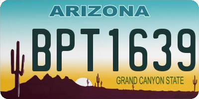 AZ license plate BPT1639