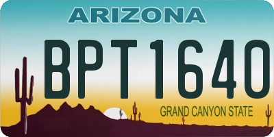 AZ license plate BPT1640