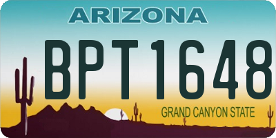 AZ license plate BPT1648