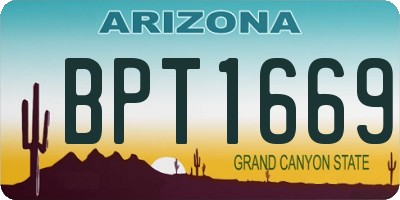 AZ license plate BPT1669