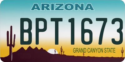 AZ license plate BPT1673