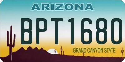 AZ license plate BPT1680