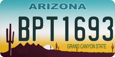 AZ license plate BPT1693