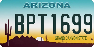 AZ license plate BPT1699