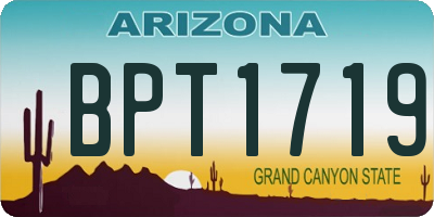 AZ license plate BPT1719