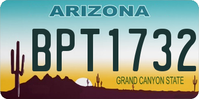 AZ license plate BPT1732