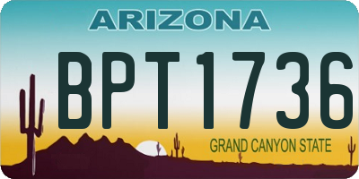 AZ license plate BPT1736